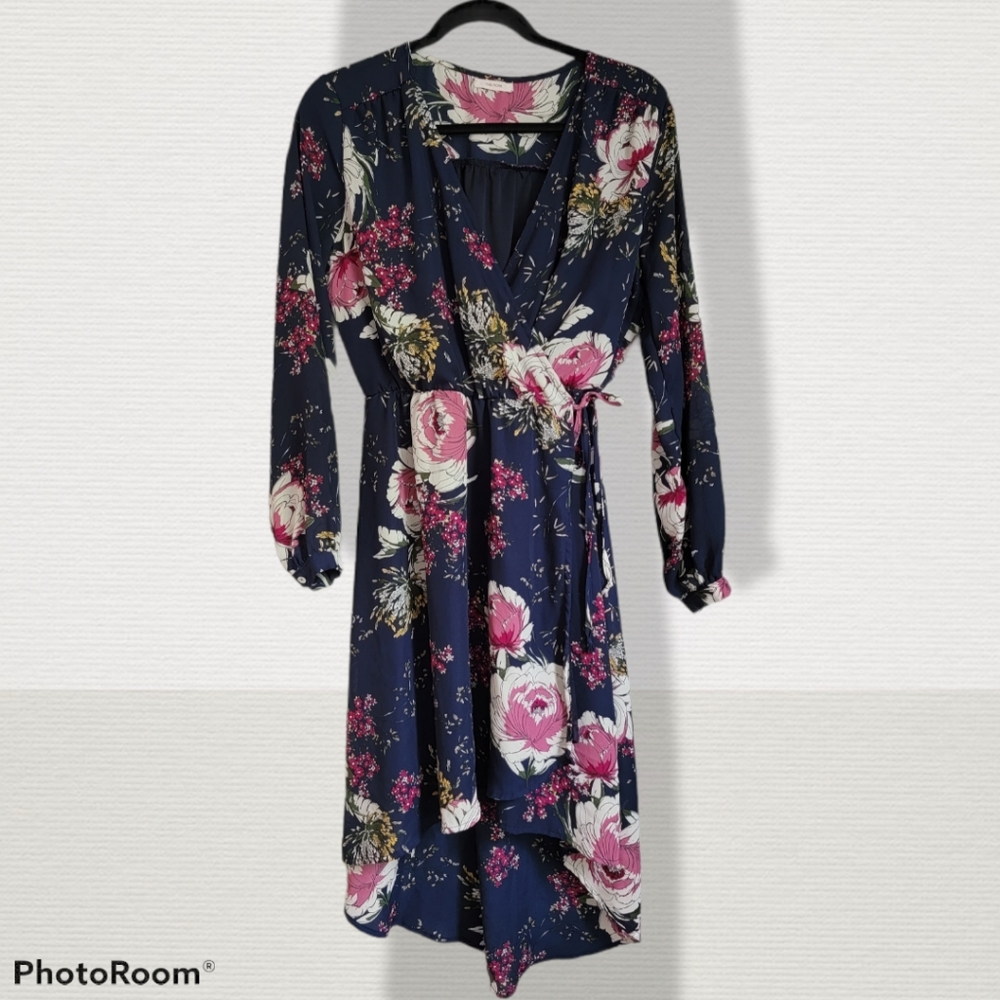 Beautiful Maurice's navy wrap dress, size small